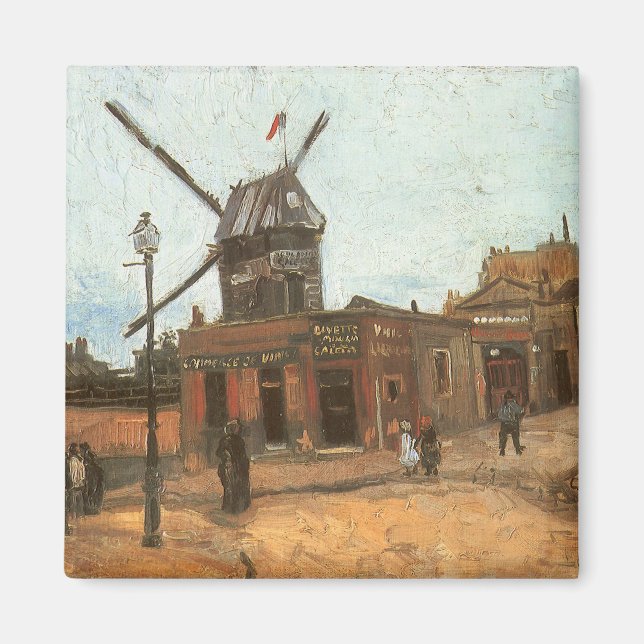 Vincent van Gogh - Moulin de la Galette, Windmill Magnet (Front)
