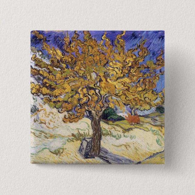 Vincent van Gogh | Mulberry Tree, 1889 15 Cm Square Badge (Front)
