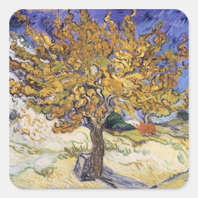 Vincent van Gogh | Mulberry Tree, 1889 Square Sticker (Front)