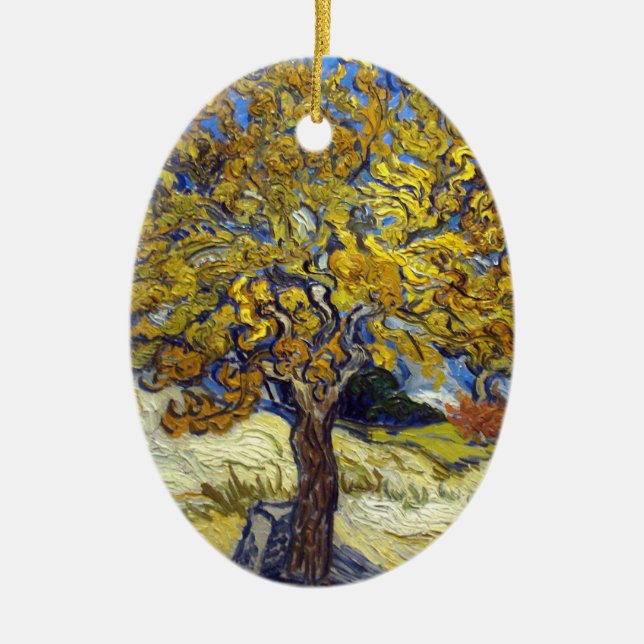 Vincent Van Gogh Mulberry Tree Ceramic Ornament (Front)
