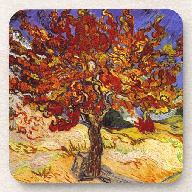 Vincent Van Gogh Mulberry Tree Fine Art Painting Coaster (Front)