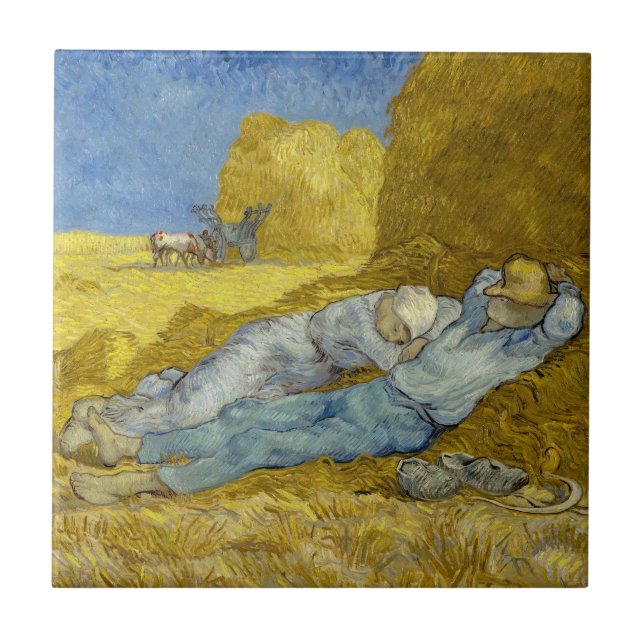 Vincent Van Gogh - Noon, Rest from work / Siesta Ceramic Tile (Front)