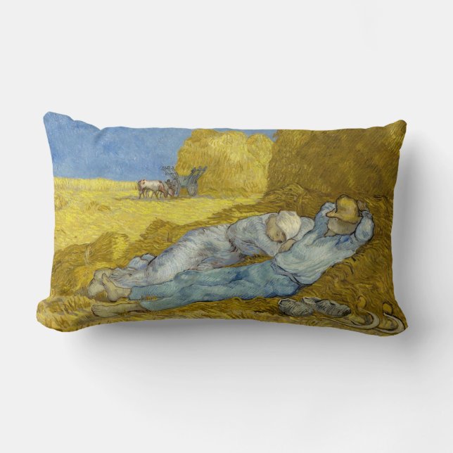 Vincent Van Gogh - Noon, Rest from work / Siesta Lumbar Cushion (Front)
