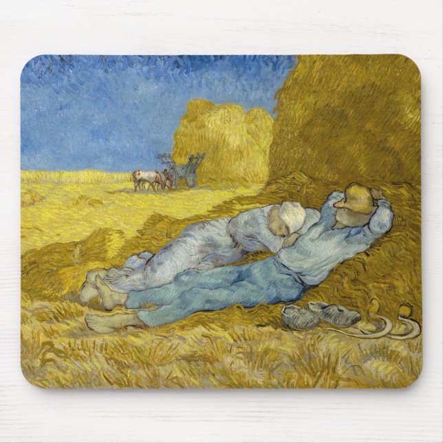 Vincent Van Gogh - Noon, Rest from work / Siesta Mouse Pad (Front)