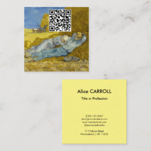 Vincent Van Gogh - Noon, Rest from work / Siesta Square Business Card