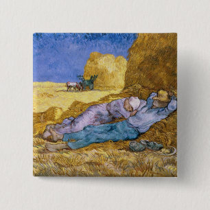 Vincent van Gogh Noon, The Siesta, after Millet 15 Cm Square Badge