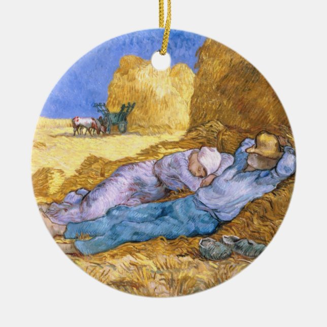 Vincent van Gogh | Noon, The Siesta, after Millet Ceramic Ornament (Front)