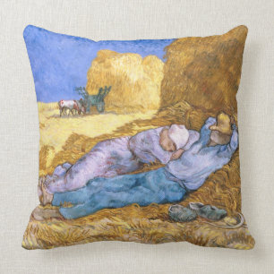 Vincent van Gogh Noon, The Siesta, after Millet Cushion