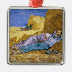 Vincent van Gogh   Noon, The Siesta, after Millet Metal Ornament