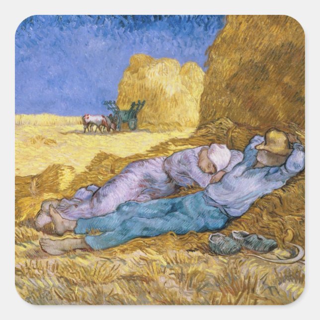 Vincent van Gogh | Noon, The Siesta, after Millet Square Sticker (Front)