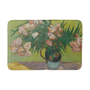 Vincent Van Gogh Oleander flower painting Bath Mat