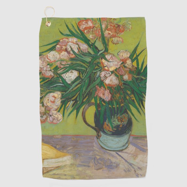 Vincent Van Gogh Oleander flower painting Golf Towel (Front)