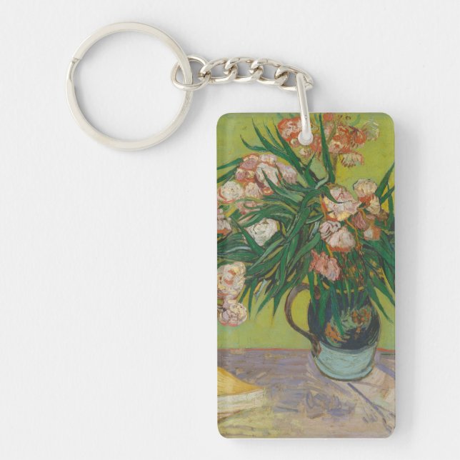 Vincent Van Gogh Oleander flower painting Key Ring (Front)