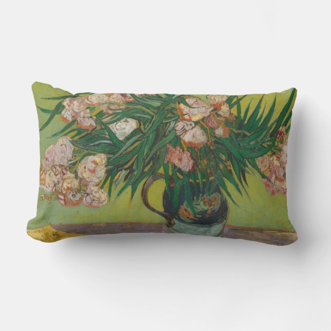 Vincent Van Gogh Oleander flower painting Lumbar Cushion (Front)