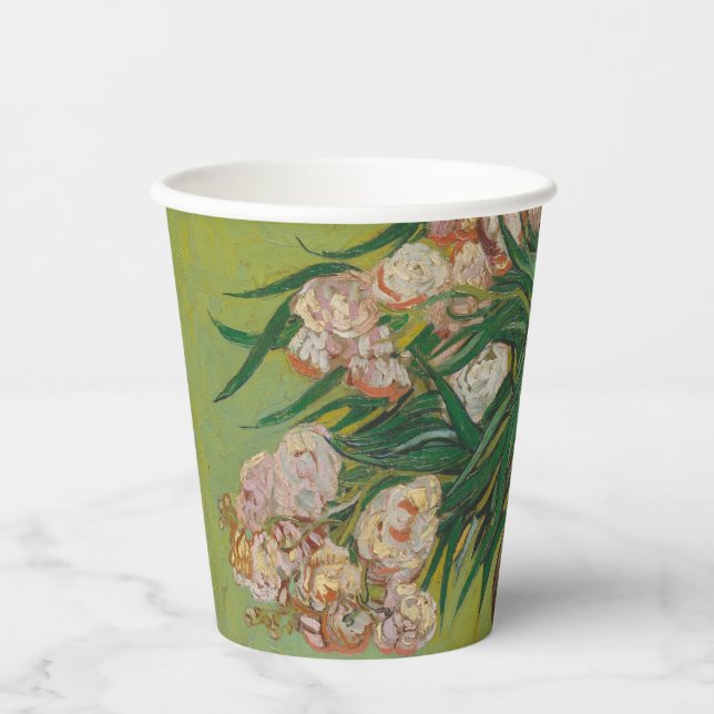 Vincent Van Gogh Oleander flower painting Paper Cups (Front)