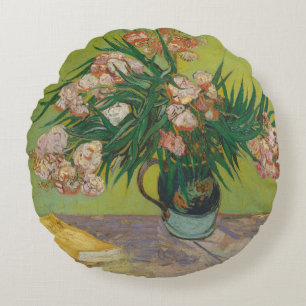 Vincent Van Gogh Oleander flower painting Round Cushion
