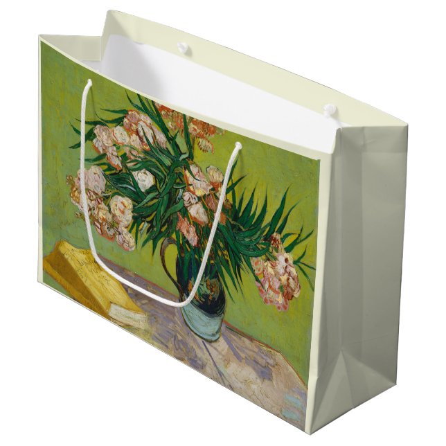 Vincent Van Gogh Oleander Still Life Large Gift Bag (Front Angled)