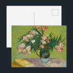 Vincent Van Gogh Oleander Still Life Postcard<br><div class="desc">This painting by Vincent Van Gogh, created in August 1888, depicts a vase filled with vibrant oleander flowers. Known for their lively and happy appearance, oleanders were a favourite of Van Gogh, and he captured their essence in this work. The flowers are arranged in a majolica jug, which was frequently...</div>