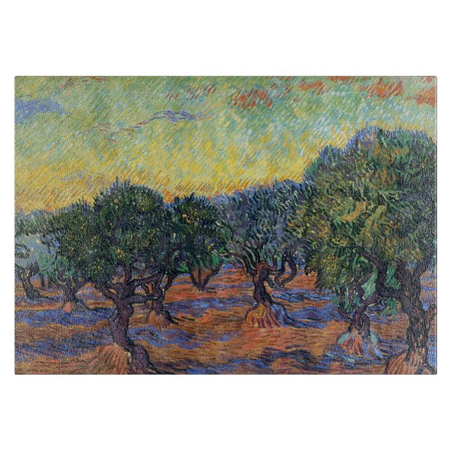 Vincent Van Gogh Olive Grove Impressionism Art Cutting Board (Front)