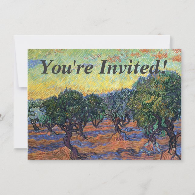 Vincent Van Gogh Olive Grove Impressionism Art Invitation (Front)