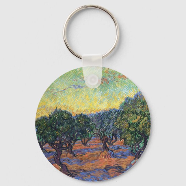 Vincent Van Gogh Olive Grove Impressionism Art Key Ring (Front)