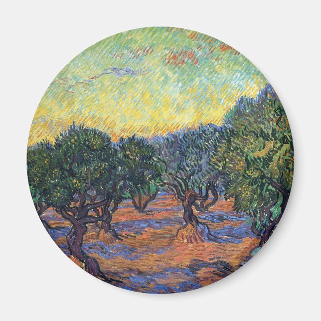 Vincent Van Gogh Olive Grove Impressionism Art Magnet (Front)