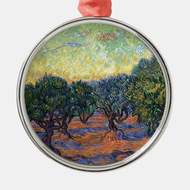 Vincent Van Gogh Olive Grove Impressionism Art Metal Tree Decoration (Front)