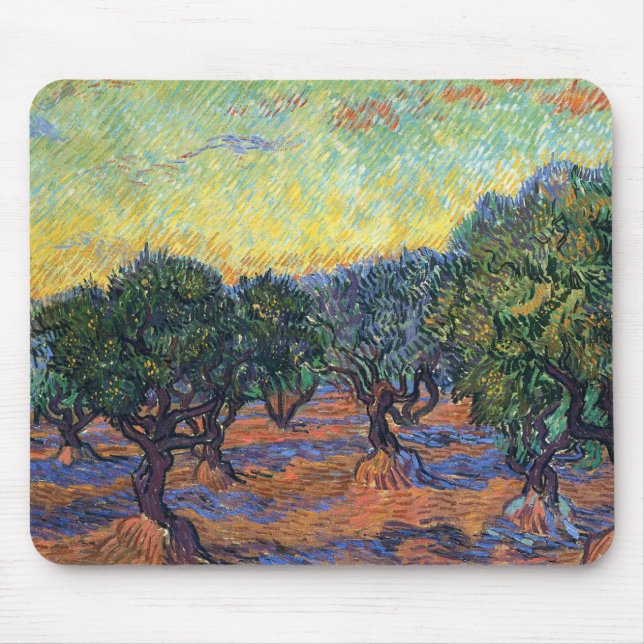 Vincent Van Gogh Olive Grove Impressionism Art Mouse Pad (Front)