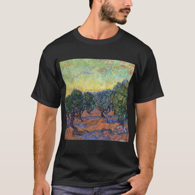 Vincent Van Gogh Olive Grove Impressionism Art T-Shirt (Front)