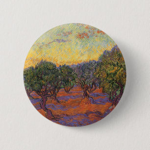 Vincent van Gogh - Olive Grove, Orange Sky 6 Cm Round Badge