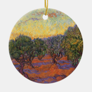 Vincent van Gogh - Olive Grove, Orange Sky Ceramic Ornament