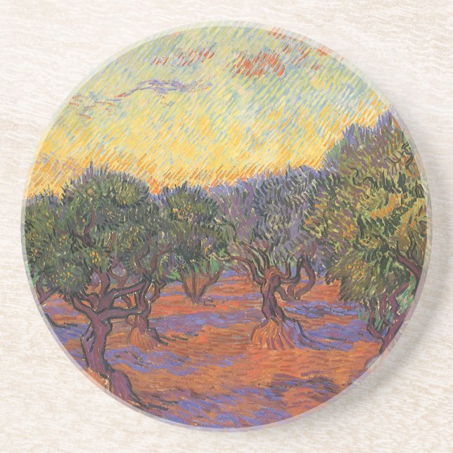 Vincent van Gogh - Olive Grove, Orange Sky Coaster (Front)