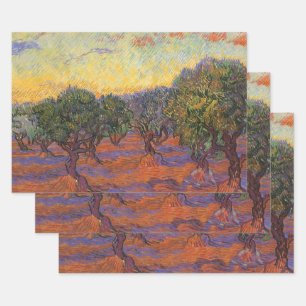 Vincent van Gogh - Olive Grove, Orange Sky Wrapping Paper Sheet