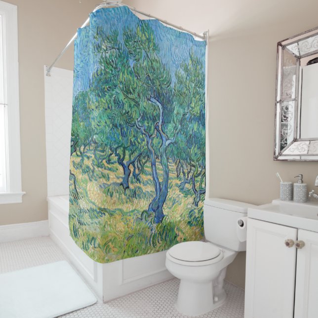 Vincent van Gogh - Olive Grove Shower Curtain (In Situ)