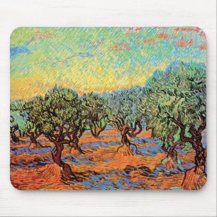 Vincent Van Gogh - Olive Grove with Orange Sky Mouse Pad