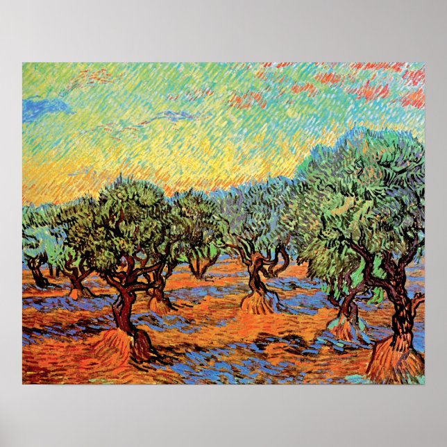 Vincent Van Gogh - Olive Grove with Orange Sky Poster (Front)