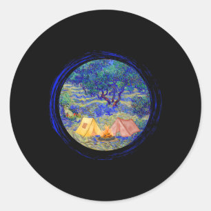 Vincent Van Gogh olive Orchard' Camping Graphic Fo Classic Round Sticker