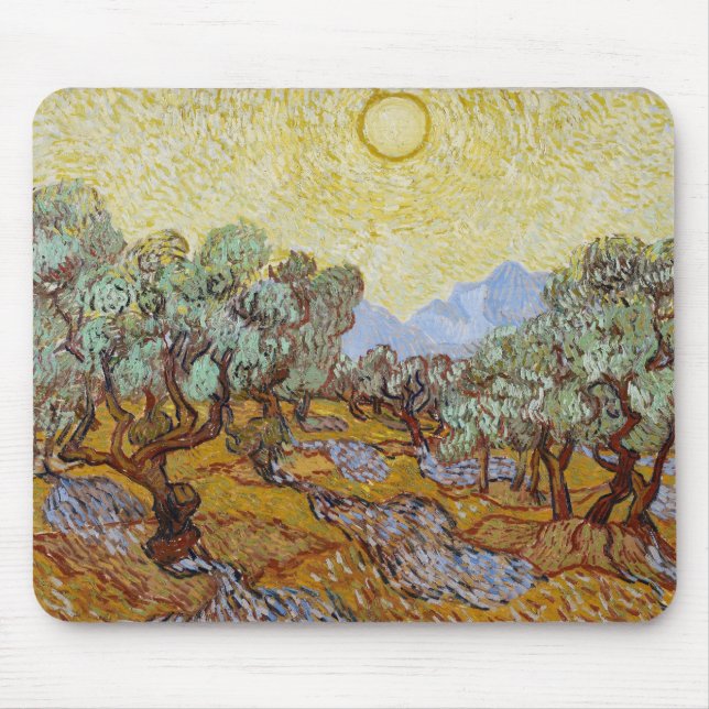 Vincent van Gogh | Olive Trees, 1889 Mouse Pad (Front)