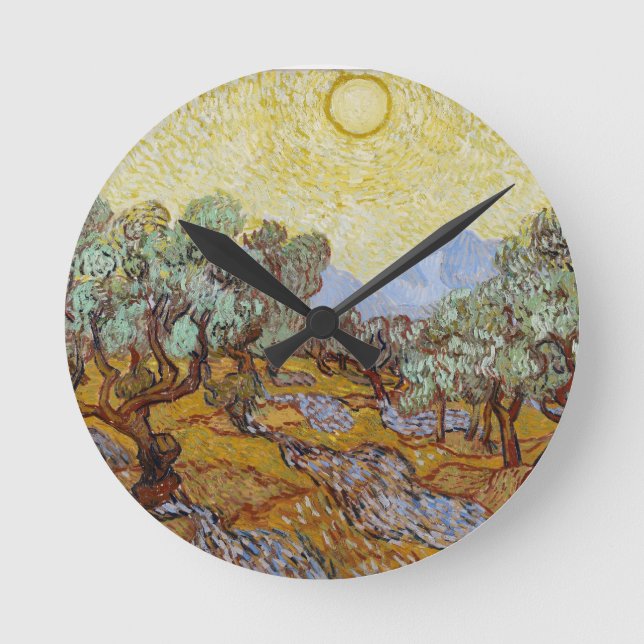 Vincent van Gogh | Olive Trees, 1889 Round Clock (Front)