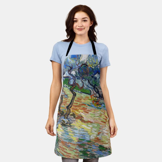 Vincent van Gogh - Olive Trees: Bright blue sky Apron (Worn)
