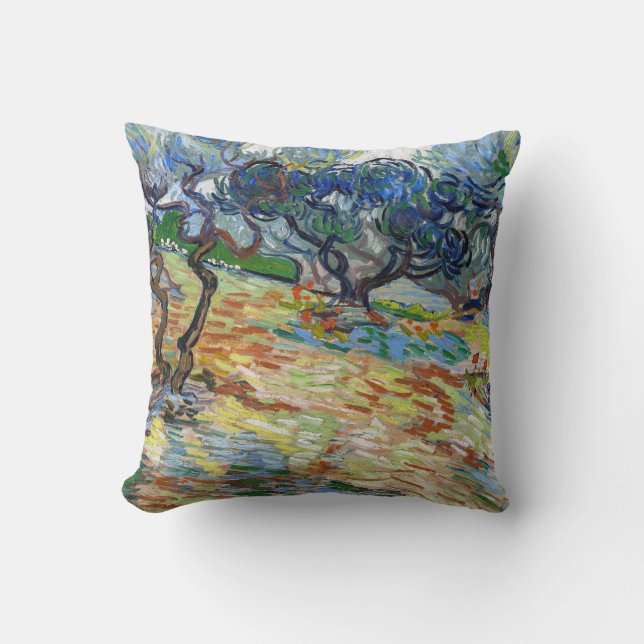 Vincent van Gogh - Olive Trees: Bright blue sky Cushion (Front)