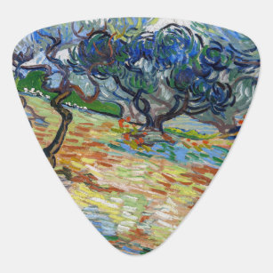 Vincent van Gogh - Olive Trees: Bright blue sky Guitar Pick
