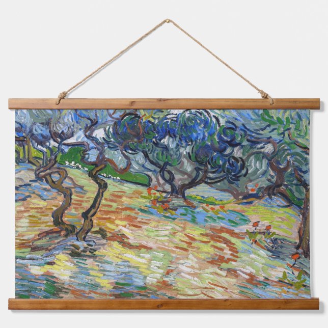 Vincent van Gogh - Olive Trees: Bright blue sky Hanging Tapestry (Front)