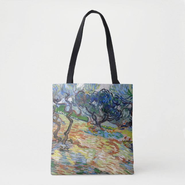 Vincent van Gogh - Olive Trees: Bright blue sky Tote Bag (Front)