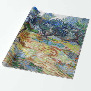 Vincent van Gogh - Olive Trees: Bright blue sky Wrapping Paper