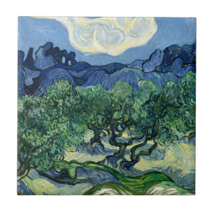 Vincent Van Gogh Olive Trees Mountain Landscape Ceramic Tile