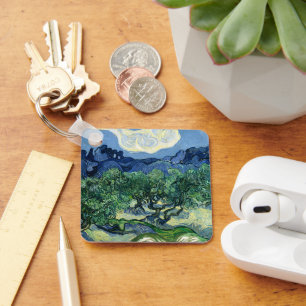 Vincent Van Gogh Olive Trees Mountain Landscape Key Ring