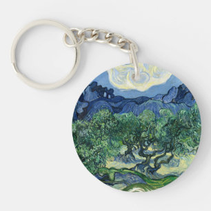 Vincent Van Gogh Olive Trees Mountain Landscape Key Ring