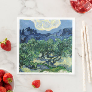 Vincent Van Gogh Olive Trees Mountain Landscape Napkin