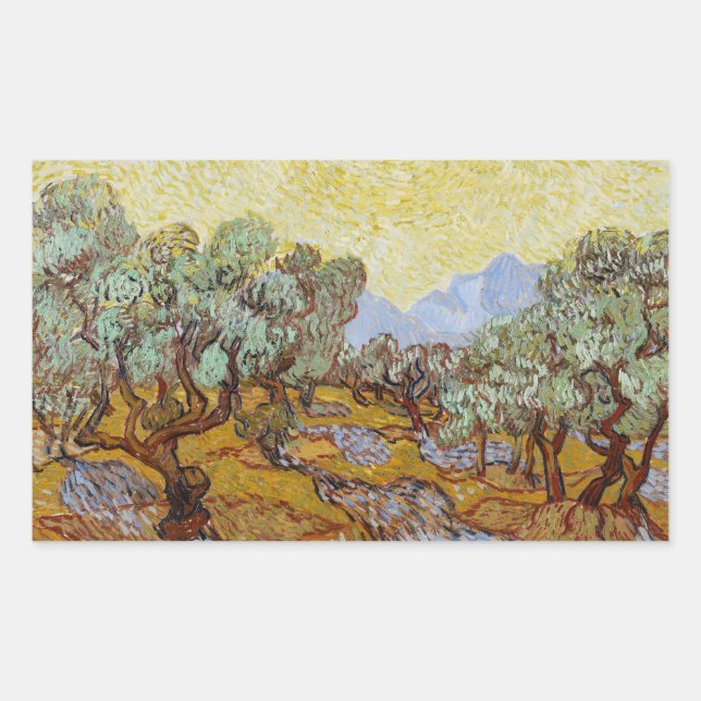 Vincent van Gogh - Olive Trees Rectangular Sticker (Front)